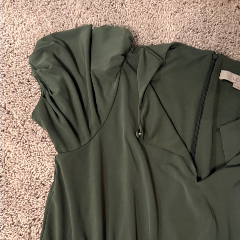 LOFT Forest Green Mini Dress - Picture 4 of 5